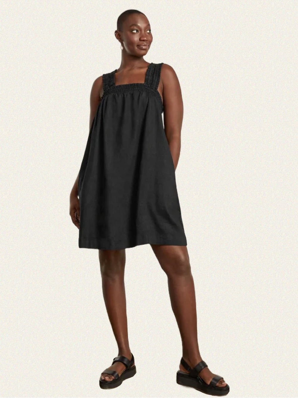 Everlane The Smocked Linen Dress